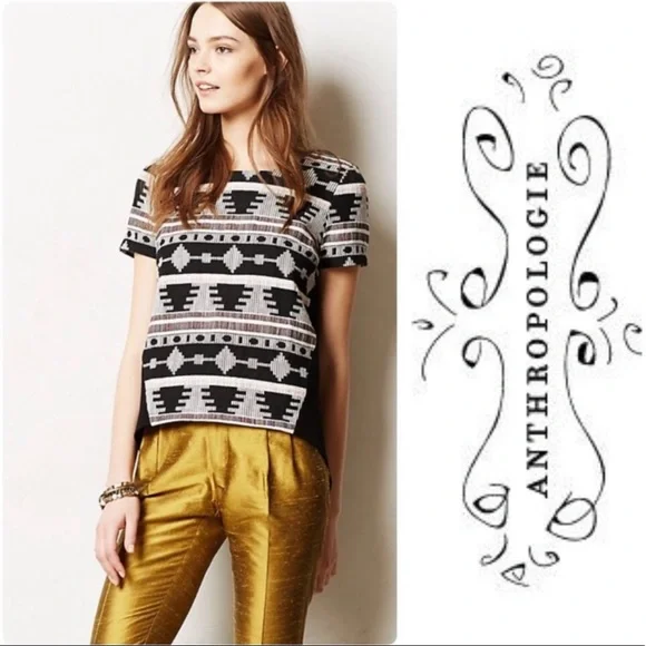 Anthro Sunday in Brooklyn Geo Embroidered Boho Top - Picture 6 of 6
